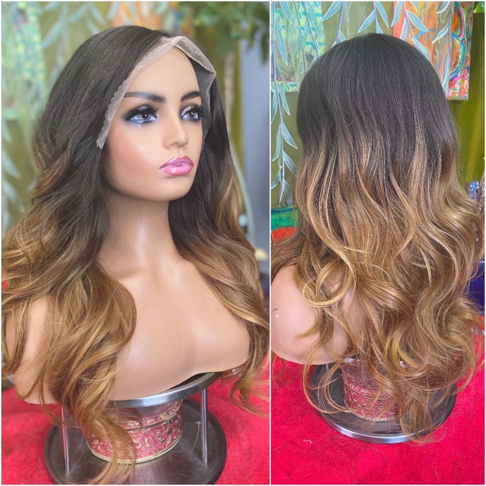full lace front wig ash brunette and honey